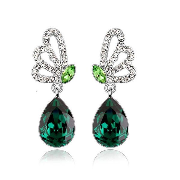 new dangle earrings woman jewelry teardrop crystal butterfly drop pendientes made with crystal element ing, Golden;silver
new dangle earrings woman jewelry teardrop crystal butterfly drop pendientes made with crystal element ing, Golden;silver