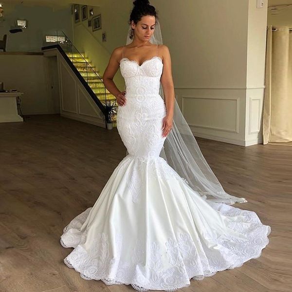 new african plus size mermaid wedding es 2021 spaghetti straps up elegant bridal gowns lace appliques vestido de noiva vlnc, White
new african plus size mermaid wedding es 2021 spaghetti straps up elegant bridal gowns lace appliques vestido de noiva vlnc, White