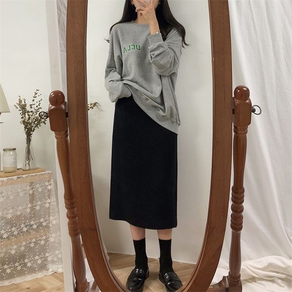 solid black brown mid calf women skirt vintage spring summer straight skirt long high waist girls skirts femininas winter women 210311
solid black brown mid calf women skirt vintage spring summer straight skirt long high waist girls skirts femininas winter women 210311
