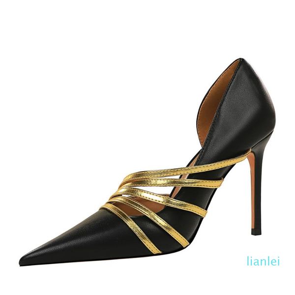 dress shoes women fashion slim nightclub high heels stiletto female super color matching strap side hollow pumps, Black
dress shoes women fashion slim nightclub high heels stiletto female super color matching strap side hollow pumps, Black