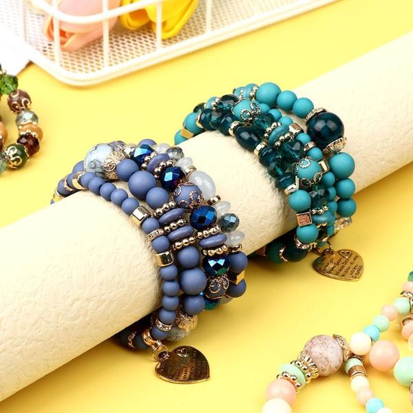 link, chain jewelry gift multi-layer ethnic style heart pendant beaded bracelet retro, Black
link, chain jewelry gift multi-layer ethnic style heart pendant beaded bracelet retro, Black
