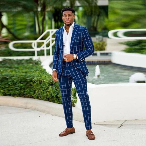 men's suits & blazers spring/autumn blue plaid business men office work formal single breasted jacket with pants 2 pieces set wedding t, White;black
men's suits & blazers spring/autumn blue plaid business men office work formal single breasted jacket with pants 2 pieces set wedding t, White;black