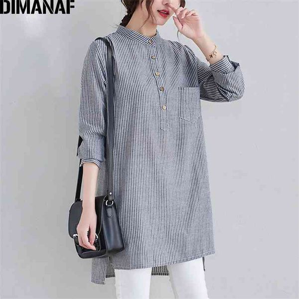 plus size women shirt summer casual basic lady tunic long sleeve striped cotton linen loose button clothing 210531, White
plus size women shirt summer casual basic lady tunic long sleeve striped cotton linen loose button clothing 210531, White