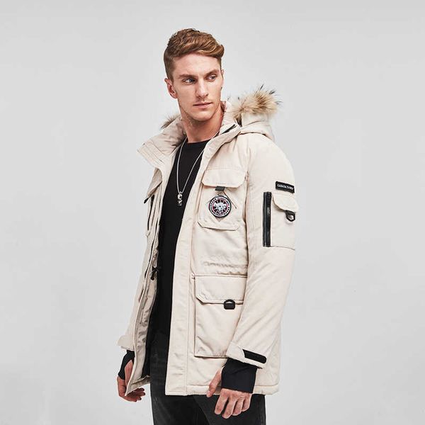 winter outdoor down et men's medium long thickened raccoon dog hair warm trend handsome military coat, Black
winter outdoor down et men's medium long thickened raccoon dog hair warm trend handsome military coat, Black