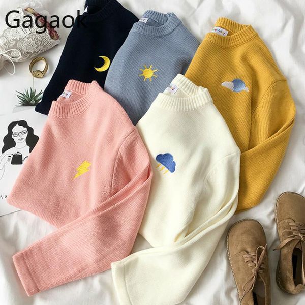 women's sweaters gagaok women knit fashion sweater office lady spring autumn pullover weather pattern embroidery cartoon loose female t, White;black
women's sweaters gagaok women knit fashion sweater office lady spring autumn pullover weather pattern embroidery cartoon loose female t, White;black
