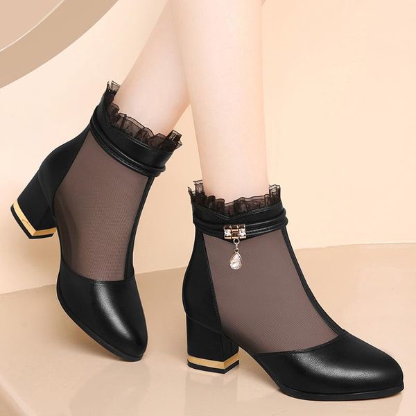 dress shoes summer fashion trend round head thick heel zipper mesh breathable women's, Black
dress shoes summer fashion trend round head thick heel zipper mesh breathable women's, Black