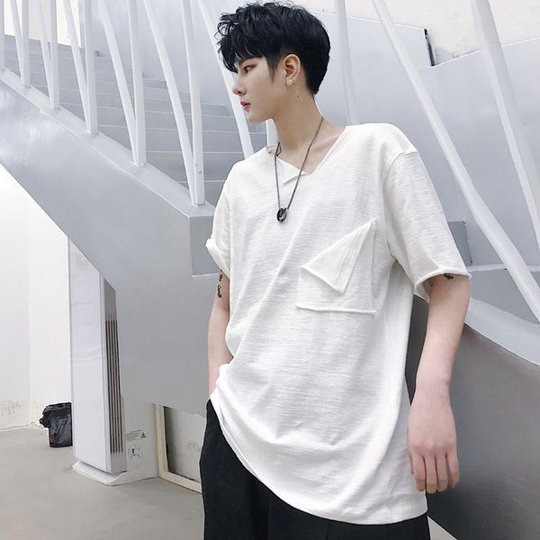 men's t-shirts m-xlsummer alternative v-neck solid color shirt half-sleeved lazy loose bottoming short-sleeved t-shirt., White;black
men's t-shirts m-xlsummer alternative v-neck solid color shirt half-sleeved lazy loose bottoming short-sleeved t-shirt., White;black
