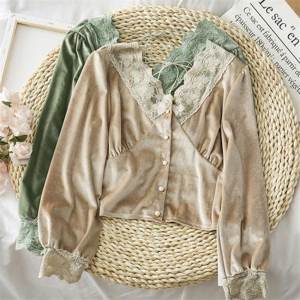 women's blouses & shirts vintage autumn women velvet lady spring long sleeve v-neck blusas ladies lace-up basic pullovers wz1099, White
women's blouses & shirts vintage autumn women velvet lady spring long sleeve v-neck blusas ladies lace-up basic pullovers wz1099, White