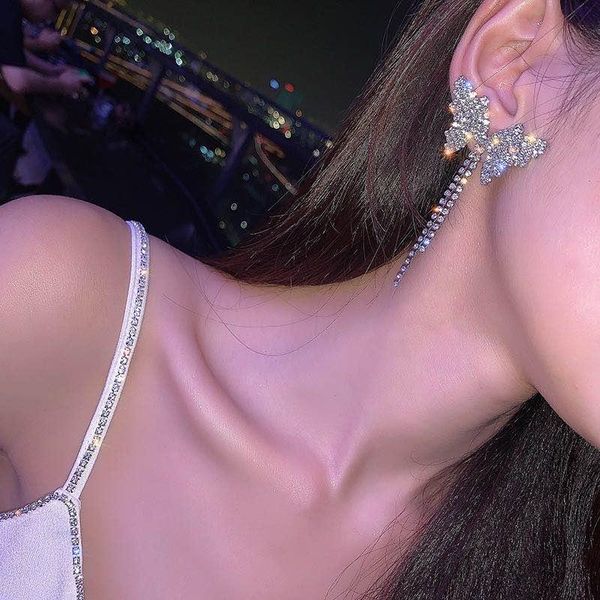 dangle & chandelier fashion trend ladies tassel butterfly all rhinestone pendant earrings shiny crystal jewelry gift, Silver
dangle & chandelier fashion trend ladies tassel butterfly all rhinestone pendant earrings shiny crystal jewelry gift, Silver