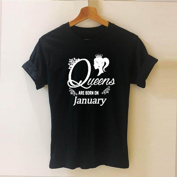 women's fashion t-shirt queen are january t shirt funny girl short sleeved cotton t shirt tees, White
women's fashion t-shirt queen are january t shirt funny girl short sleeved cotton t shirt tees, White