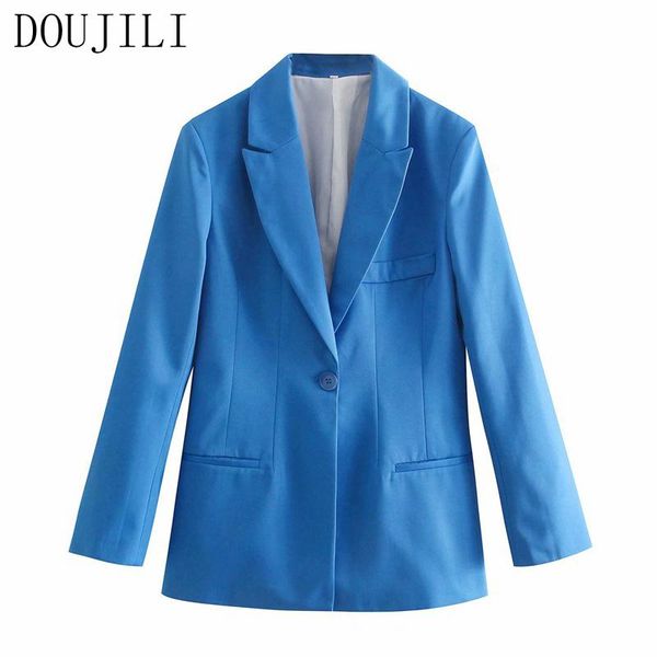 women's suits & blazers doujili fashion blue blazer suit vintage one button pocket long sleeve office ladies jacket coat for women, White;black
women's suits & blazers doujili fashion blue blazer suit vintage one button pocket long sleeve office ladies jacket coat for women, White;black