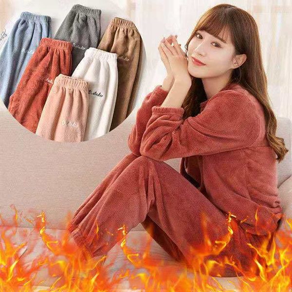 winter warm pajama sets for women new japanese style 2021 comfortable practical coral fleece thick pullovers +pants 2 piece, Black;red
winter warm pajama sets for women new japanese style 2021 comfortable practical coral fleece thick pullovers +pants 2 piece, Black;red