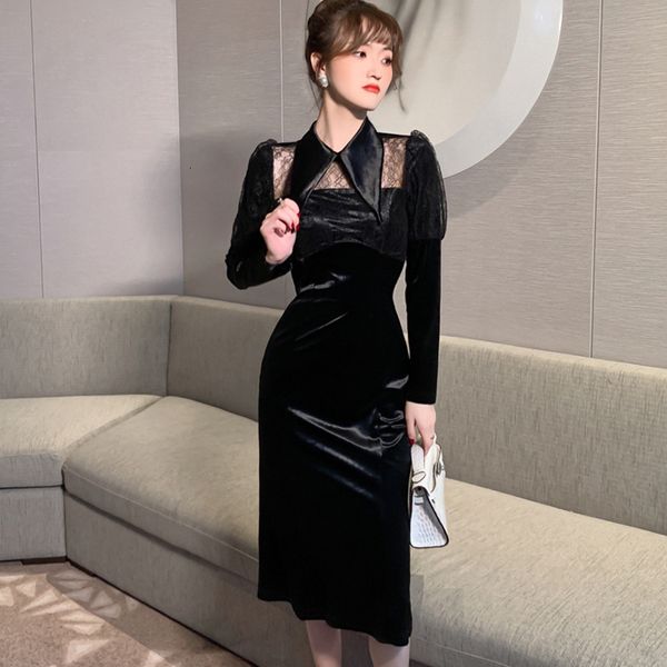 new arrival fashion korean spring midi women ol professional temperament peter pan collar lace perspective black dress ytui, White;black
new arrival fashion korean spring midi women ol professional temperament peter pan collar lace perspective black dress ytui, White;black