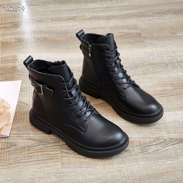 boots 2021 side zipper martin leather viscose shoes black versatile lace up flat bottomed round head women's sgs
boots 2021 side zipper martin leather viscose shoes black versatile lace up flat bottomed round head women's sgs
