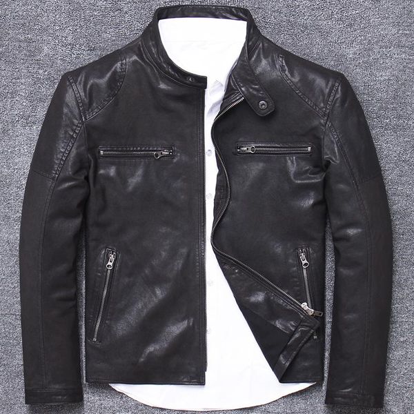 men's leather & faux mens sheepskin jacket black vintage stand collar casual coat fashion simple motorcycle
men's leather & faux mens sheepskin jacket black vintage stand collar casual coat fashion simple motorcycle