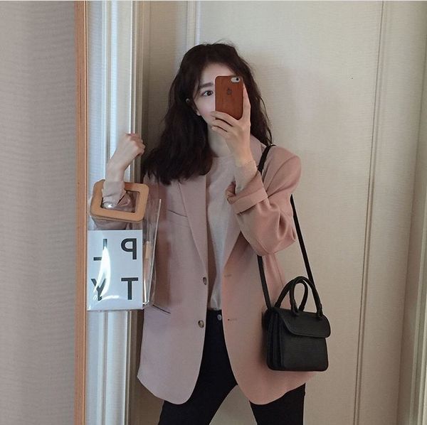 new pink 2021 turn down collar spring casual coat loose style casaco feminino outwear chic blazer for women vbtk, White;black
new pink 2021 turn down collar spring casual coat loose style casaco feminino outwear chic blazer for women vbtk, White;black