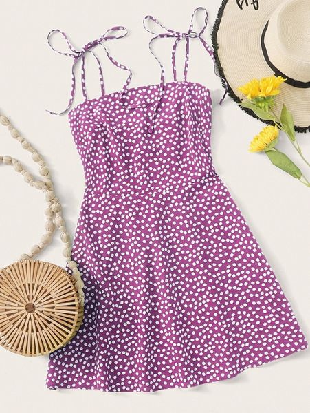 knot strap shirred back ditsy floral dress a4cj#, Black;gray
knot strap shirred back ditsy floral dress a4cj#, Black;gray