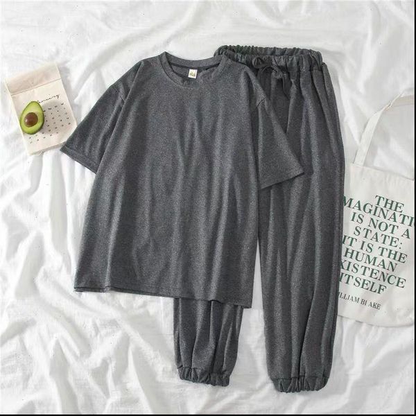 2021 new summer women clothes solid loose shirt casual sporting elastic harem pant suit piece female sets outfits m14, Gray
2021 new summer women clothes solid loose shirt casual sporting elastic harem pant suit piece female sets outfits m14, Gray