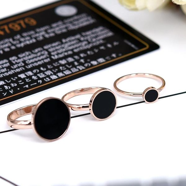 cluster rings yun ruo brand black round for woman girl jewelry rose gold color 316 l stainless steel gift quality never fade, Golden;silver
cluster rings yun ruo brand black round for woman girl jewelry rose gold color 316 l stainless steel gift quality never fade, Golden;silver