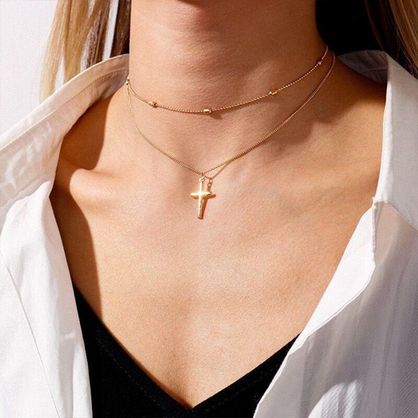 pendant necklaces fashion vintage cross layered necklace aesthetic geometry bead choker women friend couple gift neck chain jewelry, Silver
pendant necklaces fashion vintage cross layered necklace aesthetic geometry bead choker women friend couple gift neck chain jewelry, Silver