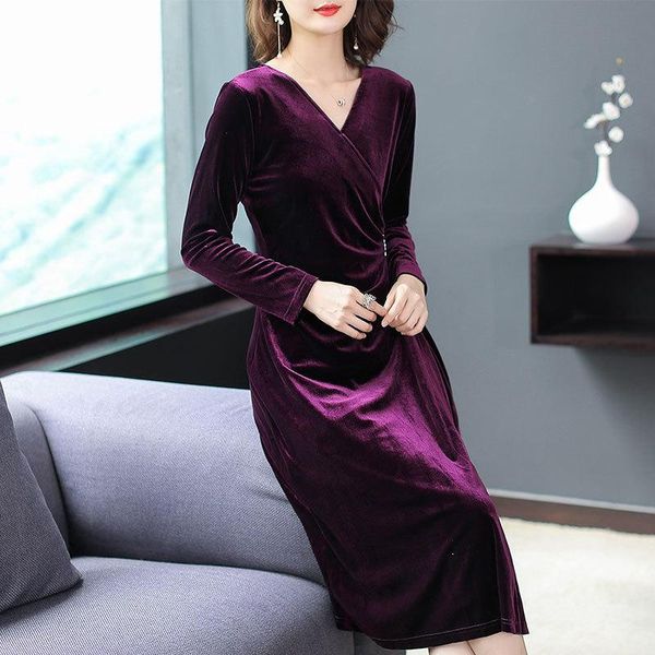 casual dresses high-grade temperament elegant waist slim gold velvet long-sleeved dress spring autumn women's v-neck al181215, Black;gray
casual dresses high-grade temperament elegant waist slim gold velvet long-sleeved dress spring autumn women's v-neck al181215, Black;gray
