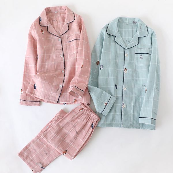 2021 japanese style new couple conch lattice set 100% cotton gauze ladies long sleeve trousers pajamas home service men loose 1o3q, Black;brown
2021 japanese style new couple conch lattice set 100% cotton gauze ladies long sleeve trousers pajamas home service men loose 1o3q, Black;brown