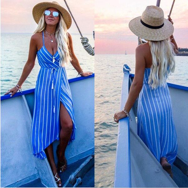 casual dresses ly summer fashion bohemian dress blue striped sashes sleeveless deep v-neck high waist ankle-length sundress, Black;gray
casual dresses ly summer fashion bohemian dress blue striped sashes sleeveless deep v-neck high waist ankle-length sundress, Black;gray