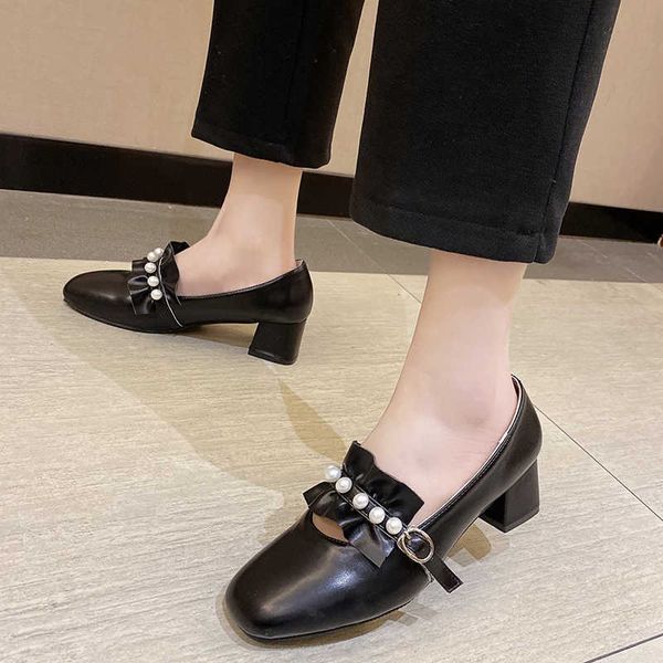 rimocy pu leather pleated pearl mary jane shoes woman ankle buckle square heels pumps women comfortable med heeled office 210528, Black
rimocy pu leather pleated pearl mary jane shoes woman ankle buckle square heels pumps women comfortable med heeled office 210528, Black