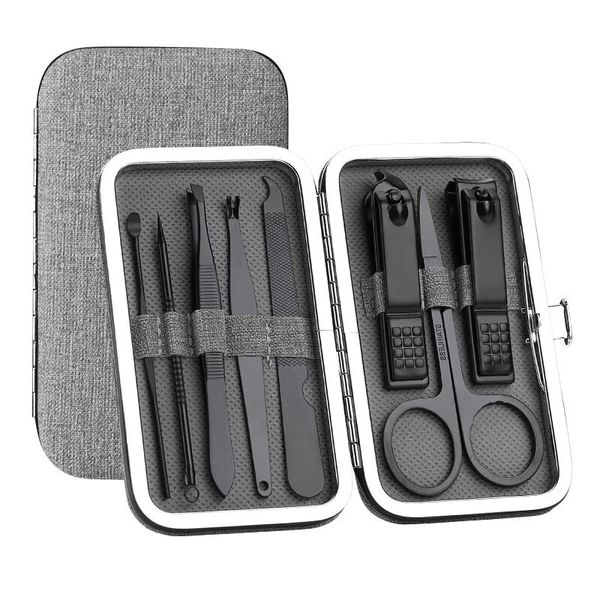 8pcs stainless steel nail clippers set professional scissors suit with box trimmer grooming manicure cutter kits for tools - black
8pcs stainless steel nail clippers set professional scissors suit with box trimmer grooming manicure cutter kits for tools - black