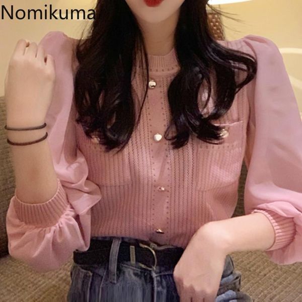 women's sweaters nomikuma korean fashion puff sleeve thin pullovers jumper chiffon patchwork knitwear elegants crop women ropa mujer 3, White;black
women's sweaters nomikuma korean fashion puff sleeve thin pullovers jumper chiffon patchwork knitwear elegants crop women ropa mujer 3, White;black