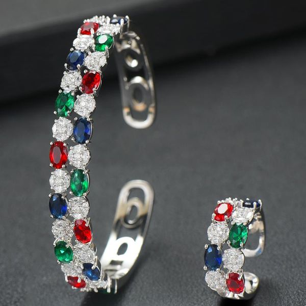 earrings & necklace siscathy exquisite wide crystal cubic zirconia bangle bracelet/ring for women luxury wedding female jewelry sets accesso, Silver
earrings & necklace siscathy exquisite wide crystal cubic zirconia bangle bracelet/ring for women luxury wedding female jewelry sets accesso, Silver