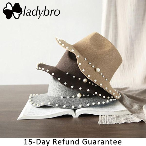 stingy brim hats ladybro pearl fedoras hat women autumn winter wide jazz cap female wool cotton lady black, Blue;gray
stingy brim hats ladybro pearl fedoras hat women autumn winter wide jazz cap female wool cotton lady black, Blue;gray