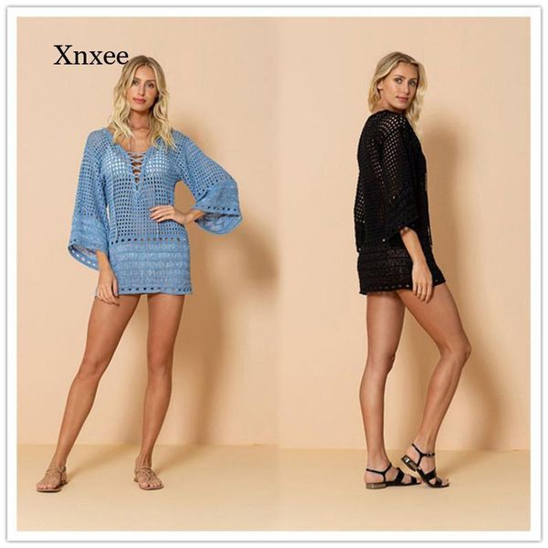 women's swimwear beach mesh cover up women crochet dress long sleeve see through pijamas beachwear plus size skirt, White;black
women's swimwear beach mesh cover up women crochet dress long sleeve see through pijamas beachwear plus size skirt, White;black