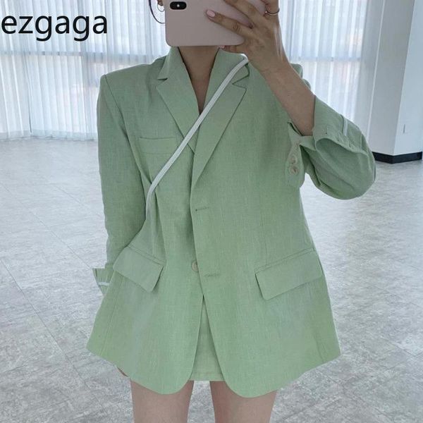 ezgaga women blazers korean chic spring elegant notched single breasted loose elegant office lady all-match fashion jackets, White;black 
ezgaga women blazers korean chic spring elegant notched single breasted loose elegant office lady all-match fashion jackets, White;black