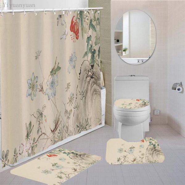 shower curtains chinese classical style landscape painting bathroom curtain set non-slip rugs toilet lid cover and bath mat
shower curtains chinese classical style landscape painting bathroom curtain set non-slip rugs toilet lid cover and bath mat