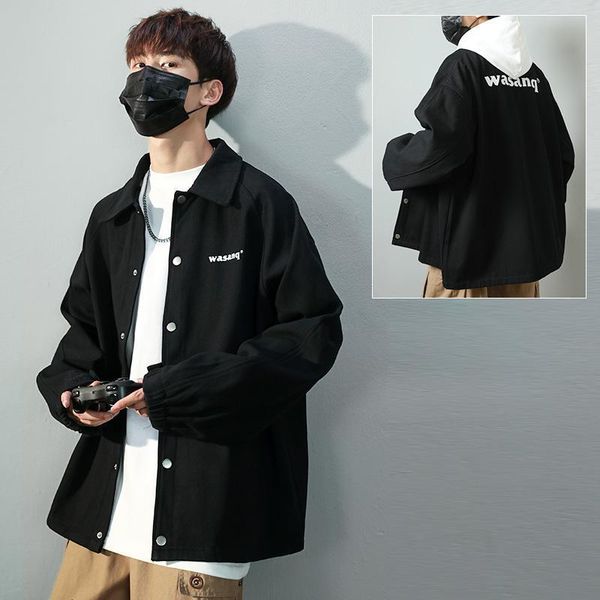 men's jackets workwear bomber jacket men fashion trend loose coat autumn winter black velvet thick letters windbreaker, Black;brown
men's jackets workwear bomber jacket men fashion trend loose coat autumn winter black velvet thick letters windbreaker, Black;brown