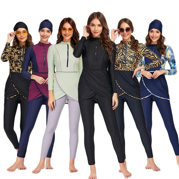swim wear 2pcs muslim swimwear set women modest patchwork hijab long sleeve sport swimsuit islamic burkinis women's bathing suit 2021
swim wear 2pcs muslim swimwear set women modest patchwork hijab long sleeve sport swimsuit islamic burkinis women's bathing suit 2021