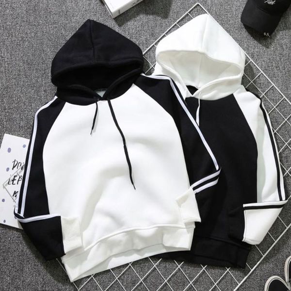 women's hoodies & sweatshirts black and white hoodie patchwork clothes couple cute korean women poleron mujer 2021 harajuku oversized s 
women's hoodies & sweatshirts black and white hoodie patchwork clothes couple cute korean women poleron mujer 2021 harajuku oversized s