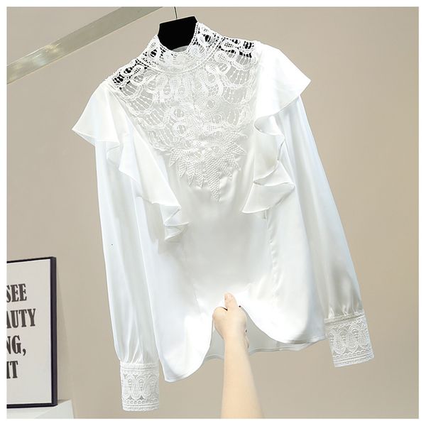 tie hollow patched lotus leaf turtleneck female shirt tempered solid blushes elegant lady 568s, Black
tie hollow patched lotus leaf turtleneck female shirt tempered solid blushes elegant lady 568s, Black