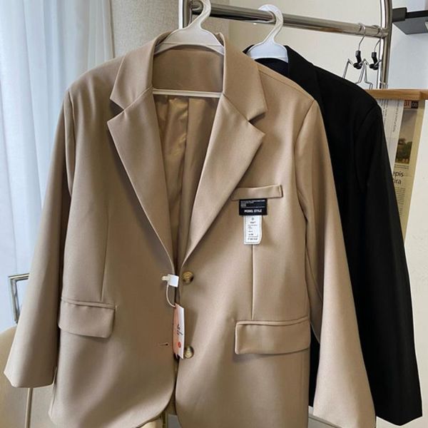 women's suits & blazers net red same casual suit silhouette coat 2021 early spring mid long loose, White;black
women's suits & blazers net red same casual suit silhouette coat 2021 early spring mid long loose, White;black
