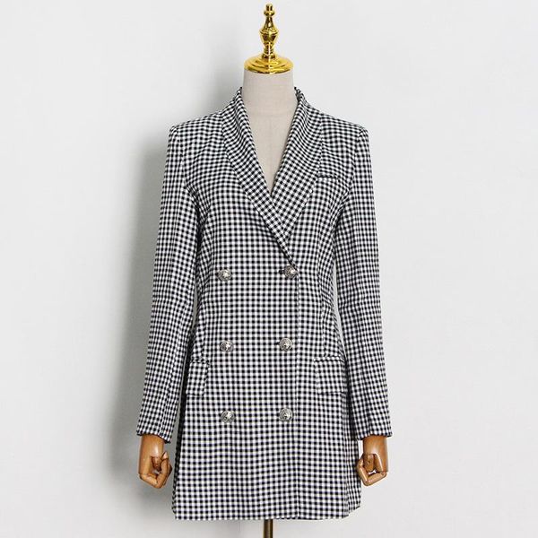 women's suits & blazers plaid printing women suit coats autumn double-breasted turn down collar long sleeves fashion office lady outwea, White;black
women's suits & blazers plaid printing women suit coats autumn double-breasted turn down collar long sleeves fashion office lady outwea, White;black