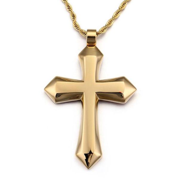 pendant necklaces stainless steel big men's heavy cross punk rock religious necklace jewelry with rope chain, Silver
pendant necklaces stainless steel big men's heavy cross punk rock religious necklace jewelry with rope chain, Silver