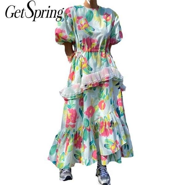 getspring women dress retro print maxi es puff sleeve lace stitching drawstring floral loose long summer es 210601, Black;gray
getspring women dress retro print maxi es puff sleeve lace stitching drawstring floral loose long summer es 210601, Black;gray