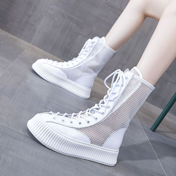 Sandals Boots Woman Summer Platforms Shoes Breathable Mesh Women British Booties Round toe Casual Footware Female WHITE
Sandals Boots Woman Summer Platforms Shoes Breathable Mesh Women British Booties Round toe Casual Footware Female WHITE