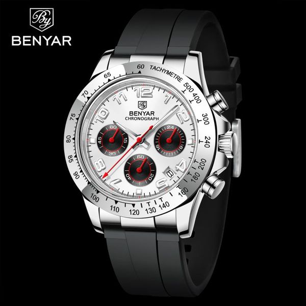 wristwatches stainless steel chronograph watch men benyar brand wristwatch 40mm sports luxury waterproof rubber watches for reloj hombre, Slivery;brown
wristwatches stainless steel chronograph watch men benyar brand wristwatch 40mm sports luxury waterproof rubber watches for reloj hombre, Slivery;brown