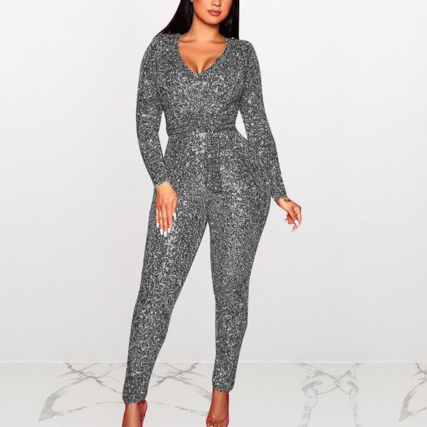 women's jumpsuits & rompers sequined cloth solid v neck long sleeve fashion sashes bandage club slim women casual plus size bodysuits, Black;white
women's jumpsuits & rompers sequined cloth solid v neck long sleeve fashion sashes bandage club slim women casual plus size bodysuits, Black;white