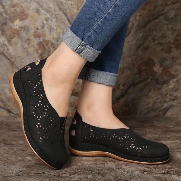 sandals woman leather vintage female hollow out wedges platform shoes plus size women summer slip on retro moccasins, Black
sandals woman leather vintage female hollow out wedges platform shoes plus size women summer slip on retro moccasins, Black