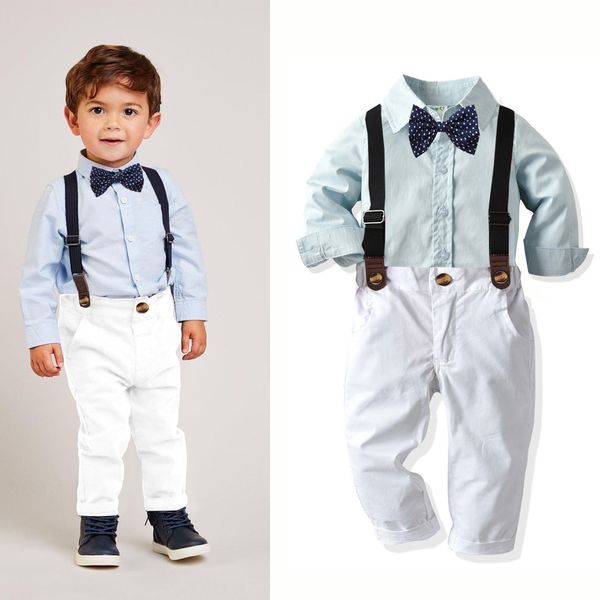 0-6y gentleman toddler kids boys clothes sets long sleeve solid single breasted shirts +overalls pants, White
0-6y gentleman toddler kids boys clothes sets long sleeve solid single breasted shirts +overalls pants, White