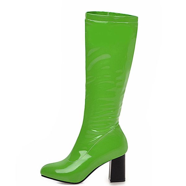 boots woman's high shoes fashion knee women autumn winter patent green red yellow white lady large size 45, Black
boots woman's high shoes fashion knee women autumn winter patent green red yellow white lady large size 45, Black