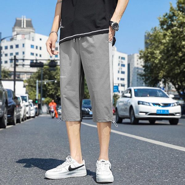 men's shorts cropped pants summer thin section korean casual fashion youth solid color trend, White;black
men's shorts cropped pants summer thin section korean casual fashion youth solid color trend, White;black